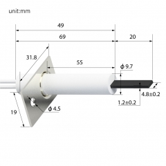 HF1422 lgniter Silicon nitride ignition rod.Hot Surface Ignitor